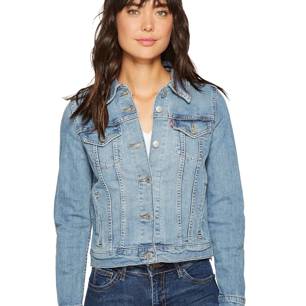 Levi's Women’s Jeanie Original Trucker Jean Jacket XS faded blue rigid cotton - Picture 3 of 11
